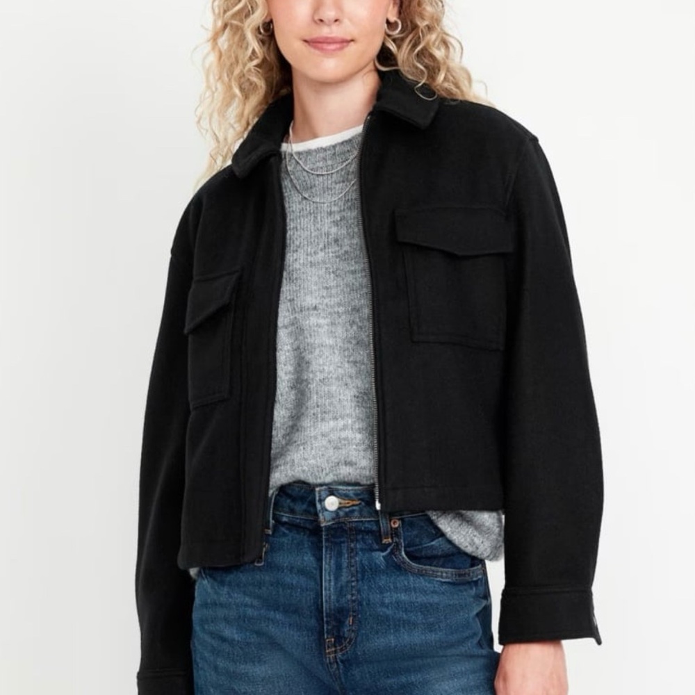 Old Navy Black Cropped Jean Jacket